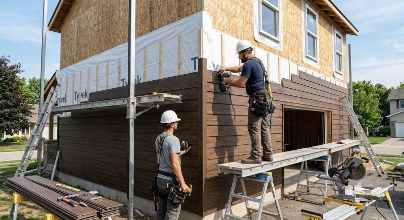 Faux Wood Siding Installation in Heath, OH