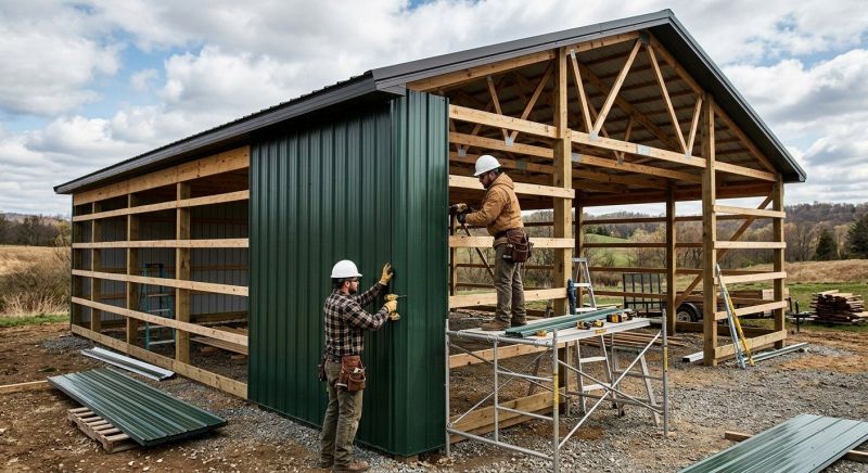 Pole Barn Siding Installation in Licking County, OH